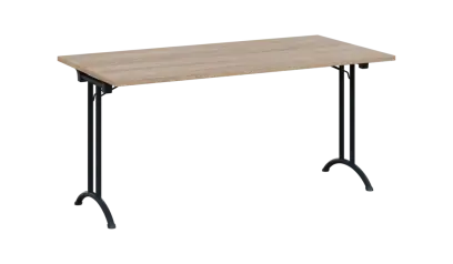 SLA 160 lak skládací jednací stůl 1600x800, deska 25 mm, podnož černý lak, deska dub bardolino